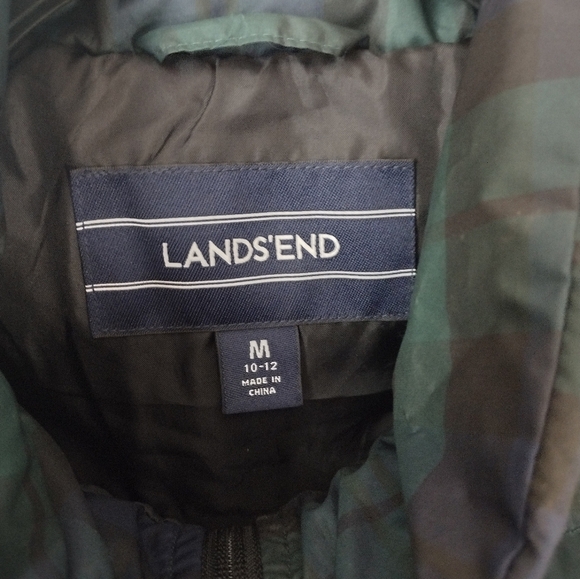 Land's End Green and Blue Puffer Vest - Picture 6 of 7